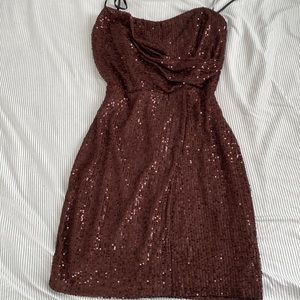 Windsor strapless brown sparkle dress
